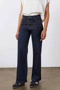 Mid Rise Dark Wash Wide Leg Denim Jeans